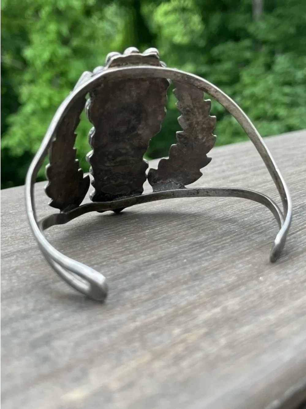 Turquoise & Red Jasper Mexico 925 Sterling Silver Cuff Bangle Bracelet Vintage - Picture 7 of 10